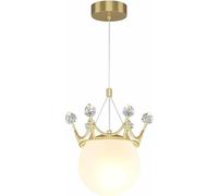 Modern Globe Pendant Light - Creative Crown Crystal Hanging Lamp for Kitchen Island and Living Rooms
