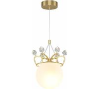 Modern Globe Pendant Light - Creative Crown Crystal Hanging Lamp for Kitchen Island and Living Rooms