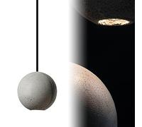 modern globe pendant lights kitchen island, mini concrete pendant light industrial cement chandelier, modern minimalist planet hanging light for bedroom restaurant living room