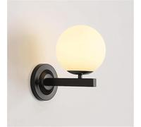 Modern Globe Wall Sconce, Industrial Bathroom Vanity Light with White Globe Glass Shade, Elegant Mid-Century Ball Lighting Fixture, G9 Indoor Wall Lamp, Metal Wall Mounted Sconce