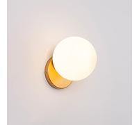Modern Globe Wall Sconce Lighting White Glass Ball Wall Lamp Mid Century Wall Light Fixture Minimalist Wall Sconces for Living Room Bedroom Bedside Hallway Hotel Office