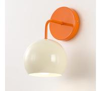 Modern Globe Wall Sconce Nordic Cream Wall Lamp Contemporary Macaron Indoor Wall Light Fixture with Metal Shade, E27 Retro Modern Home Decor Lighting Fixture for Kids Room Bedside Hallway