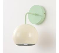 Modern Globe Wall Sconce Nordic Cream Wall Lamp Contemporary Macaron Indoor Wall Light Fixture with Metal Shade, E27 Retro Modern Home Decor Lighting Fixture for Kids Room Bedside Hallway
