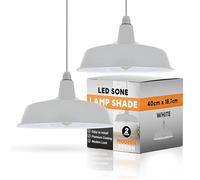 Modern Gloss White Metal Pluto Ceiling Light Shade Pendant Lights, Home Décor & Improvement Essential 40cm Shade Width Hanging Lamp Shades