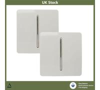 Modern Glossy White 1 Gang 2 Way Light Switch Rocker Tactile 2 Pack