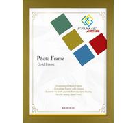 Modern Gold 12 x 10 inch Picture Frame In Multiple Colours & Sizes - Frame With Safe Perspex Front & Wall Mounting - 12" x 10" Photo Frame (30.5 x 25.4cm)