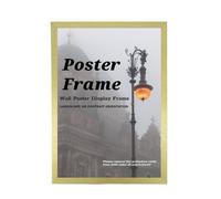 Modern Gold 42x60 cm Wall Photo Frame - Contemporary Home Office Decor Display Poster- Clear Acrylic Front - MDF Backing With Bothways Wall Hanging Hooks