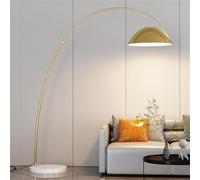 Modern Gold 70" Arc Floor Lamp with Hanging Dome Shade, Marble Base Adjustable Over The Couch Tall Stand Up Light, Industrial Task/Reading Standing Corner Lamp for Living Room Bedroom