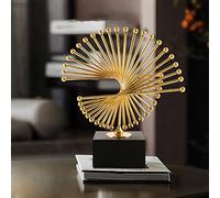 Modern Gold Abstract Sculpture - Elegant Metal Tabletop Statue with Black Base for Wedding, Anniversary & Home Decor - 27x20cm Contemporary Office Accent Piece