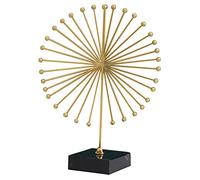 Modern Gold Abstract Sculpture - Elegant Metal Tabletop Statue with Black Base for Wedding, Anniversary & Home Decor - 27x20cm Contemporary Office Accent Piece