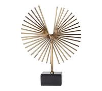 Modern Gold Abstract Sculpture - Elegant Metal Tabletop Statue with Black Base for Wedding, Anniversary & Home Decor - 27x20cm Contemporary Office Accent Piece