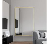 Modern gold Aluminum Metal Wall Mirror: 120 x 80cm - Sleek, Modern Design for Home, Bathroom or Office| Durable Frame, High-Definition Glass, Easy to Mount