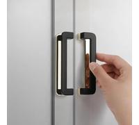 Modern Gold+Black Chrome Kitchen Handle Zinc Alloy Cabinet Knobs and Handles Drawer Knobs Pulls Furniture Handle Door Hardware(5227-32-Gold Black)