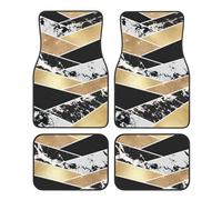 Modern Gold Black White Glitter Marble Geometric Art,Car Floor Mats Set of 4,Vehicle Floor Rugs Non-Slip Auto Foot Mats Car Accessories