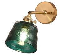 Modern Gold Copper Wall Sconce, Creative Trumpet Shape Wall Light Fixtures, Minimalist Headboard Bedroom Wall Lamp with Clear Glass Lampshade for Bedroom Loft Living Room Kitchen Restaurant