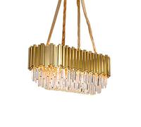 Modern Gold Crystal Pendant Light, E14 Nordic Luxury Chandelier for Bedroom, Dining, Living Room, Duplex Villa, Electroplated Finish, 60x30x35cm