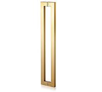 Modern Gold Front Door Handle Double Sided Glass Shower Push Pull Handle Sliding Barn Door Hardware 24 59 Inch Length Stylish Rectangle Design for Interior & Exterior Use
