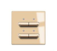 Modern Gold Glass Panel Light Switch With Blue Led Indicator Designed For 110v To 250v Voltage Range Including Easy For Toggle Operation And Standard 86x86mm Mounting Dimensions(4 Gang 2 Way)