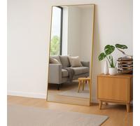 Modern Gold Metal Rectangle Frame Leaner Mirror 200cm x 100cm Agenzia 14 Gold XL