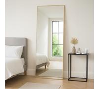 Modern Gold Metal Rectangle Frame Leaner Mirror 200cm x 80cm Agenzia 14 Gold XL