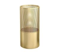 Modern Gold Metal Umbrella Stand - Hollowed-out Design with Hooks, Stylish Round Umbrella Holder for Outdoor, Hallway, Entryway - 50cm Umbrella Rack