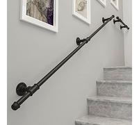 Modern Gold Stair Handrail - Indoor & Outdoor Iron Banister Railing for Steps Villa Loft & Corridor - Wall-Mounted Safety Grab Bar - Black & White Finish