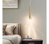 Modern Gold Teardrop Pendant Light, Brushed Brass Finish Pendant Light, 3000K/4500K/6500K Adjustable Colour Temperature, Suitable for Kitchen Island, Bedroom, Dining Room, Bar, 1 Packs