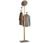 Modern Gold & White Marble Base Coat Rack 8 Hook Metal Tree Design Clothes Stand for Entryway & Bedroom Independent Stylish Hanger for Coats & Bags