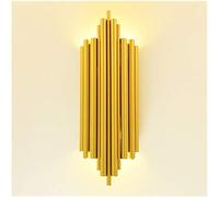 Modern Golden Wall Lamp, Creative Tube Shape Indoor Wall Light Wrought Iron Metal Body for Bedroom Living Room Bedside Aisle Stairs Decorative Lighting, (Supplied 4 x G9 LED Bulb)