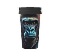 Modern Gorilla Insulated Coffee Mug with Lid, Leak-Proof Stainless Steel Travel Tumbler