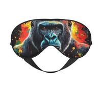 Modern Gorilla Print Sleep Mask with Adjustable Strap, Comfortable Eye Cover for Travel, Yoga, Napping, Sleeping & Relaxation