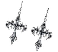 Modern Gothic Crosses Dangle Earrings Compact Design Alloy Texture Pendant for Everyday Wear Rocker Jewelry Retro Meet