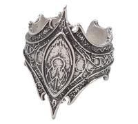 Modern Gothic Inspired Adjustable Band Intricate Relief Pattern Alloy Metal Jewelry Perfect for Casual Event Dark Academia Rings