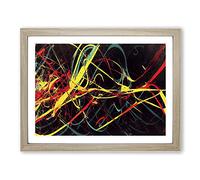 Modern Graffiti Art Abstract Framed Wall Art Print A2 Oak