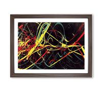 Modern Graffiti Art Abstract Framed Wall Art Print A2 Walnut