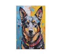 Modern Graffiti Pop Australian Cattle Dog Poster Canvas Poster Bedroom Decor Landscape Office Room Decor Gift 20x30inch(50x75cm)