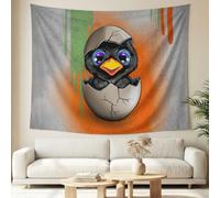 Modern Graffiti Print Tapestry, Cartoon Animals Wall Hanging, Chicks Eggshells Wall Blanket Decor for Living Room Bedroom Dorm Apartment Home Festival 39.4 x 59.1 Inch