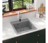Modern Granite Kitchen Sink Home Single Basin Basket Strainer Quartz vidaXL