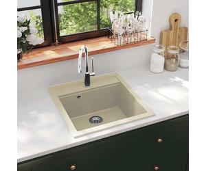 Modern Granite Kitchen Sink Home Single Basin Basket Strainer Quartz vidaXL
