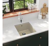Modern Granite Kitchen Sink Single Basin Basket Strainer Bowl vidaXL