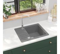 Modern Granite Kitchen Sink Single Basin Kitchen Utility Sinks vidaXL
