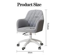 Modern Gray Desk & Vanity Chair with Wheels Adjustable Swivel Stool for Makeup & Home Office Stylish Accent Armchair for Bedroom & Task Use