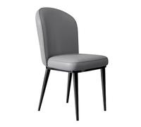 Modern Gray Dining ChairsUpholstered Faux Leather Armless Kitchen Side Chairs with Mid Back Wide Seat for Dining Room & Restaurant Use
