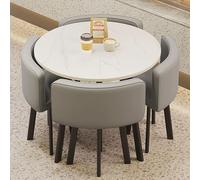 Modern Gray Reception Table Set for Office Meetings and Shops Small Round Dining Tables for Business Hotel Lobby Lounge Living Room and Kitchen.