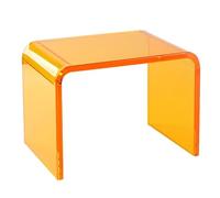 Modern Gray Side Table - U-Shaped Round Edge Design, Minimalist Acrylic Coffee Table for Bedroom, Nightstand, Café, Office - 30.5x19.5x22cm
