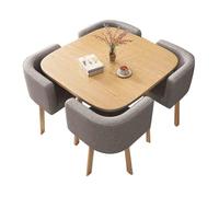 Modern Gray Small Conference Table and Chair Set for 4 People SpaceSaving Square Office Negotiation Furniture for Home Office & Conference Room