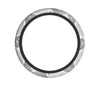 Modern Gray Watercolor Faux Silver Glitter Chevron Steering Wheel Cover Universal 15 Inch Advanced Anti Slip Breathable Car Steering Wheel Accessories for Men and Women