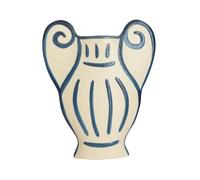 Modern Greek - style Vase with Cute Roman Column Design Handmade Ceramic Flower Vessel Home Decor Ornament Centerpiece(Large)