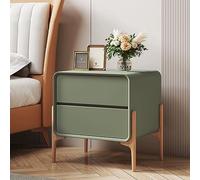Modern Green Bedside Table with 2 DrawersStylish High Base Nightstand for Bedroom Stable Load Capacity 40x40x50cmContemporary Furniture Piece