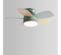 Modern Green Ceiling Fans Lights Kids Quiet Ceiling Fan With Light 32in Colorful Remote Fan Ceiling With Light Girls Boys Room Bedroom Ceiling Fans 6 Gear Wind Speeds LED Ceiling Light Fan Lighting